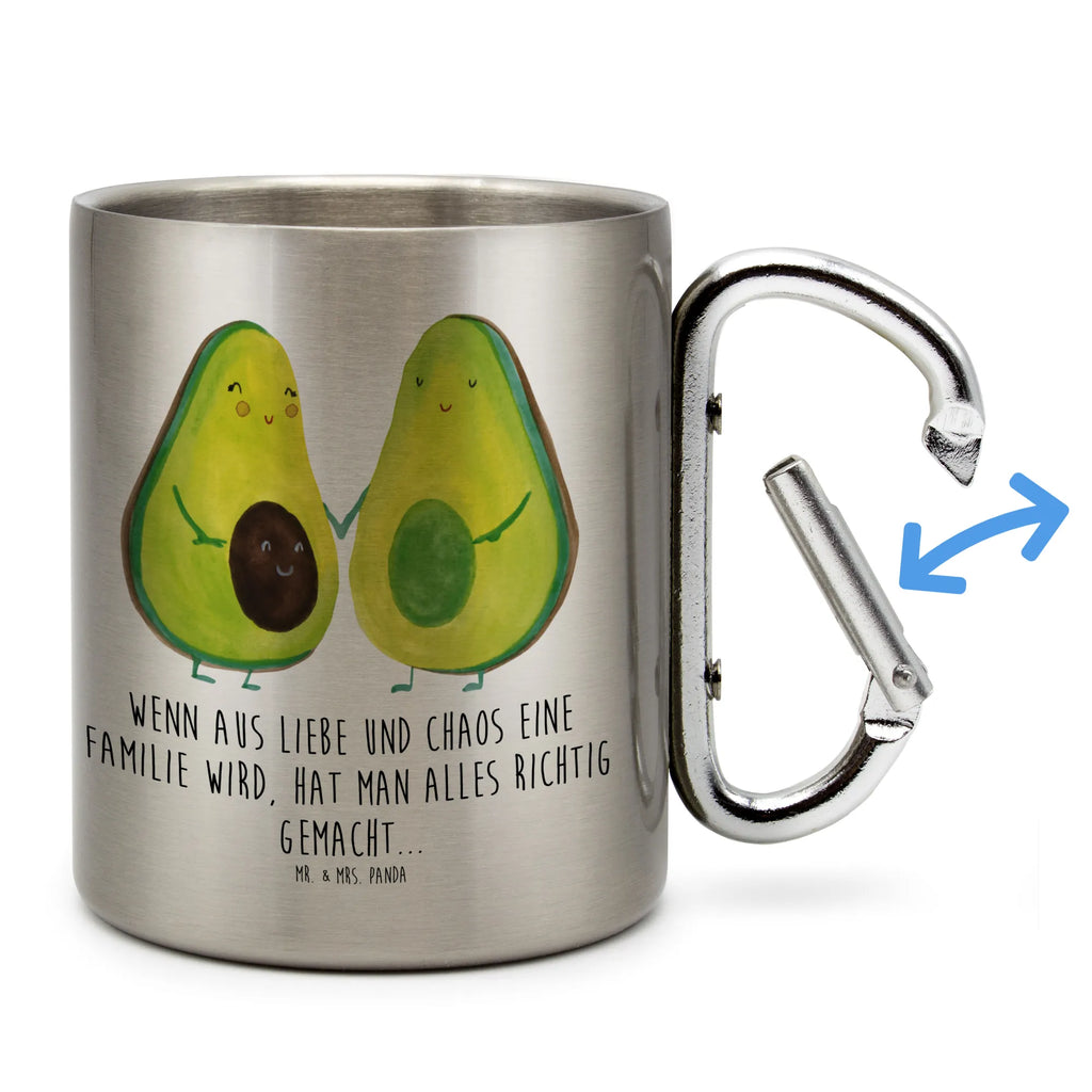 Edelstahlbecher Avocado Pärchen Edelstahltasse, Karabiner, Edelstahlbecher, Outdoor, Camping, Tasse, Becher, Avocado, Veggie, Vegan, Gesund, Avocuddle, Liebe, Schwangerschaft, Familie, Babyshower, Babyparty, Hochzeit, Kinder, Avocados, Geburt