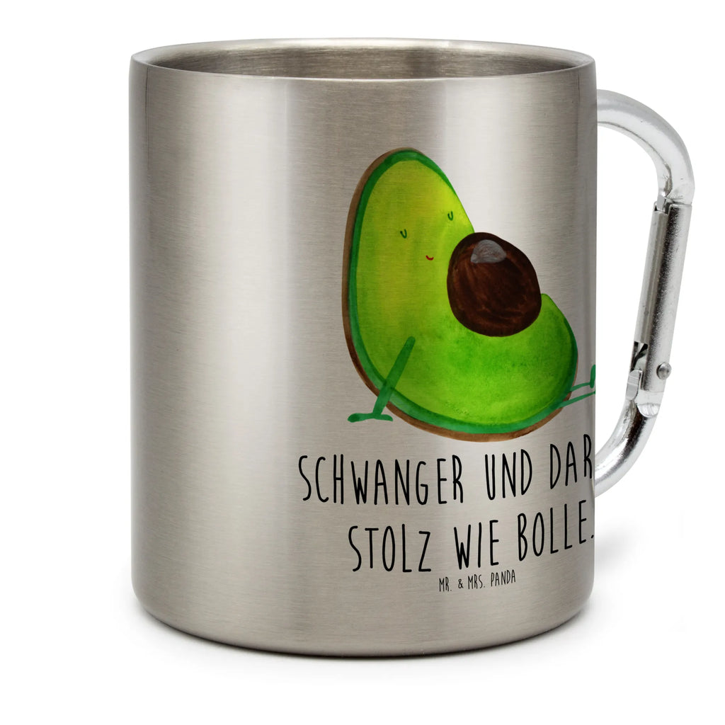 Edelstahlbecher Avocado schwanger Edelstahltasse, Karabiner, Edelstahlbecher, Outdoor, Camping, Tasse, Becher, Avocado, Veggie, Vegan, Gesund, schwanger, Schwangerschaft, Babyparty, Babyshower