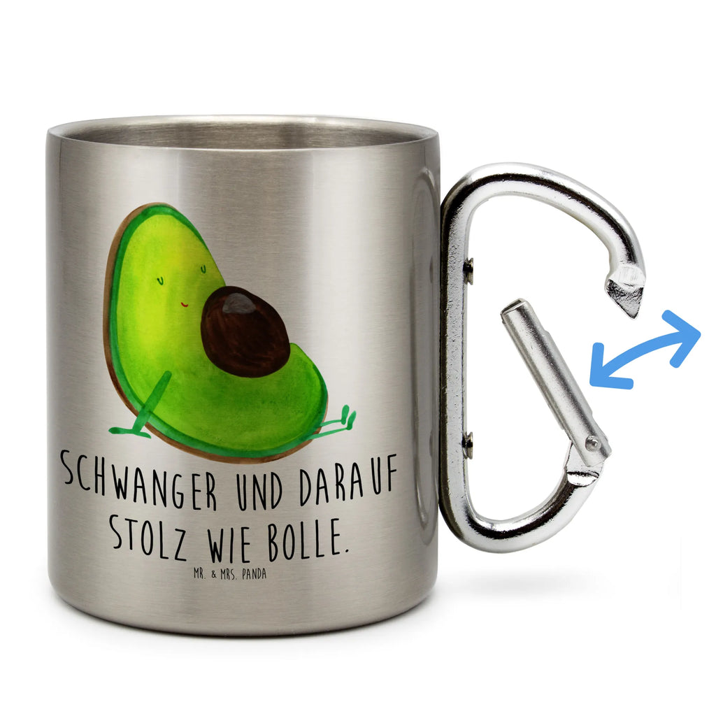 Edelstahlbecher Avocado schwanger Edelstahltasse, Karabiner, Edelstahlbecher, Outdoor, Camping, Tasse, Becher, Avocado, Veggie, Vegan, Gesund, schwanger, Schwangerschaft, Babyparty, Babyshower