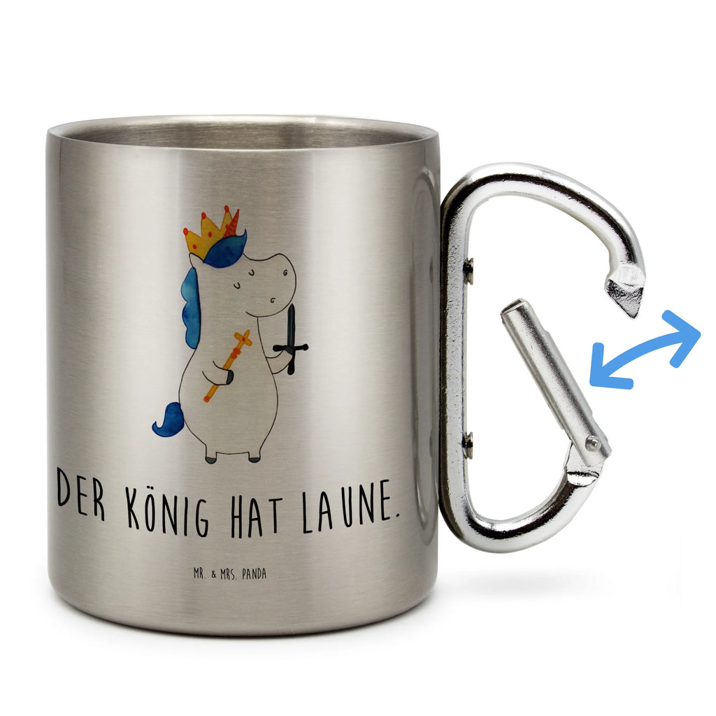 Edelstahlbecher Einhorn König mit Schwert Edelstahltasse, Karabiner, Edelstahlbecher, Outdoor, Camping, Tasse, Becher, Einhorn, Einhörner, Einhorn Deko, Pegasus, Unicorn, König, Ritter, Mittelalter