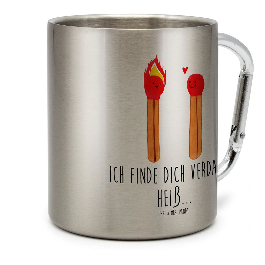 Edelstahlbecher Streichhölzer Edelstahltasse, Karabiner, Edelstahlbecher, Outdoor, Camping, Tasse, Becher, Liebe, Partner, Freund, Freundin, Ehemann, Ehefrau, Heiraten, Verlobung, Heiratsantrag, Liebesgeschenk, Jahrestag, Hocheitstag, Streichhölzer