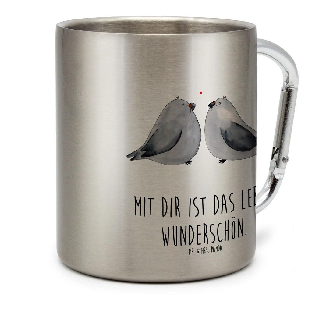 Edelstahlbecher Turteltauben Liebe Edelstahltasse, Karabiner, Edelstahlbecher, Outdoor, Camping, Tasse, Becher, Liebe, Partner, Freund, Freundin, Ehemann, Ehefrau, Heiraten, Verlobung, Heiratsantrag, Liebesgeschenk, Jahrestag, Hocheitstag, Turteltauben, Turteltäubchen, Tauben, Verliebt, Verlobt, Verheiratet, Geschenk Freundin, Geschenk Freund, Liebesbeweis, Hochzeitstag, Geschenk Hochzeit