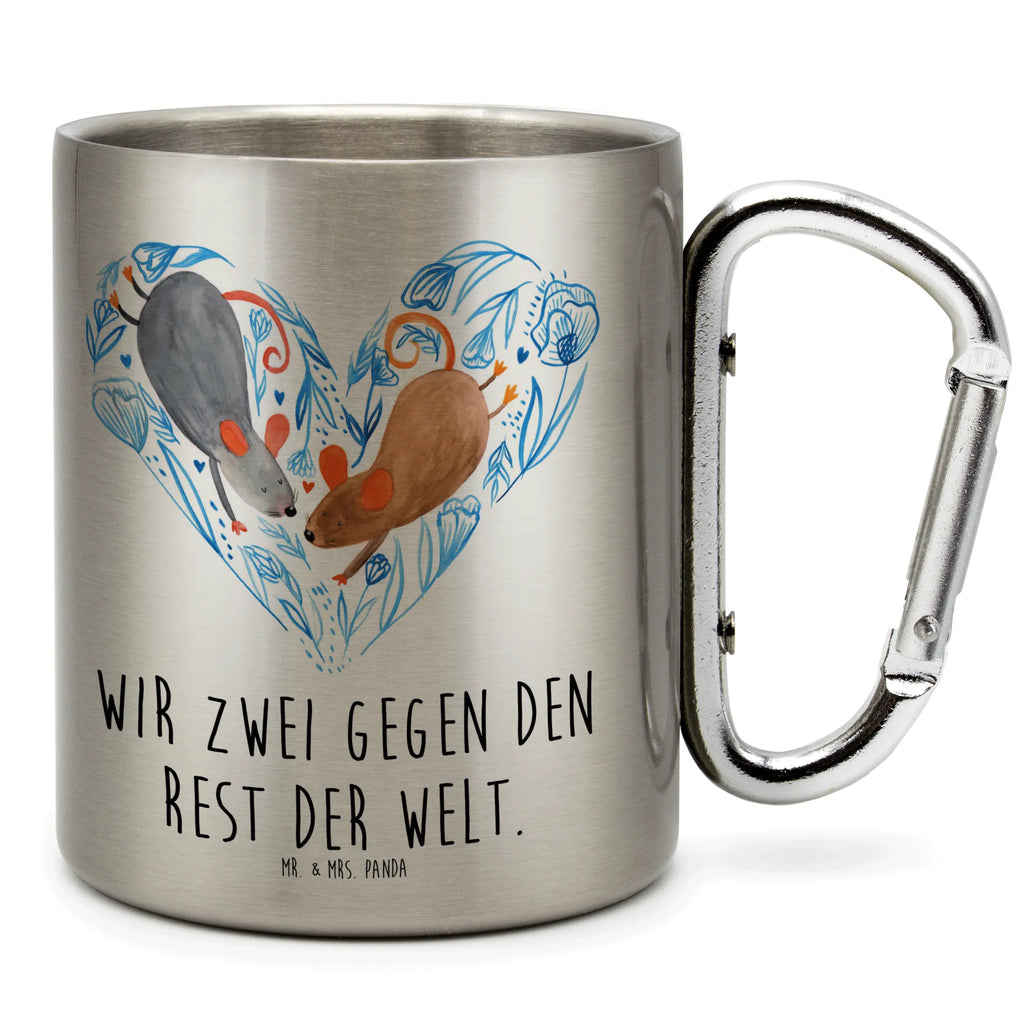 Edelstahlbecher Mäuse Herz Edelstahltasse, Karabiner, Edelstahlbecher, Outdoor, Camping, Tasse, Becher, Liebe, Partner, Freund, Freundin, Ehemann, Ehefrau, Heiraten, Verlobung, Heiratsantrag, Liebesgeschenk, Jahrestag, Hocheitstag, Maus, Mäuse, Liebesbotschaft, Liebesbeweis, Hochzeit, Lieblingsmensch, Gemeinsamkeit, Love, Geschenk für zwei