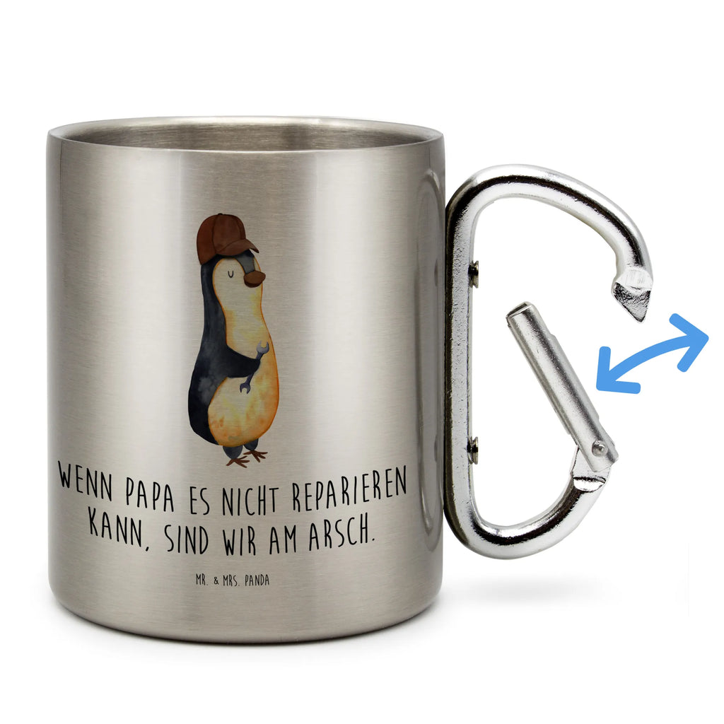 Edelstahlbecher Wenn Papa es nicht reparieren kann, sind wir am Arsch Edelstahltasse, Karabiner, Edelstahlbecher, Outdoor, Camping, Tasse, Becher, Familie, Vatertag, Muttertag, Bruder, Schwester, Mama, Papa, Oma, Opa, Vater, Geschenk Papa, Bester Papa der Welt