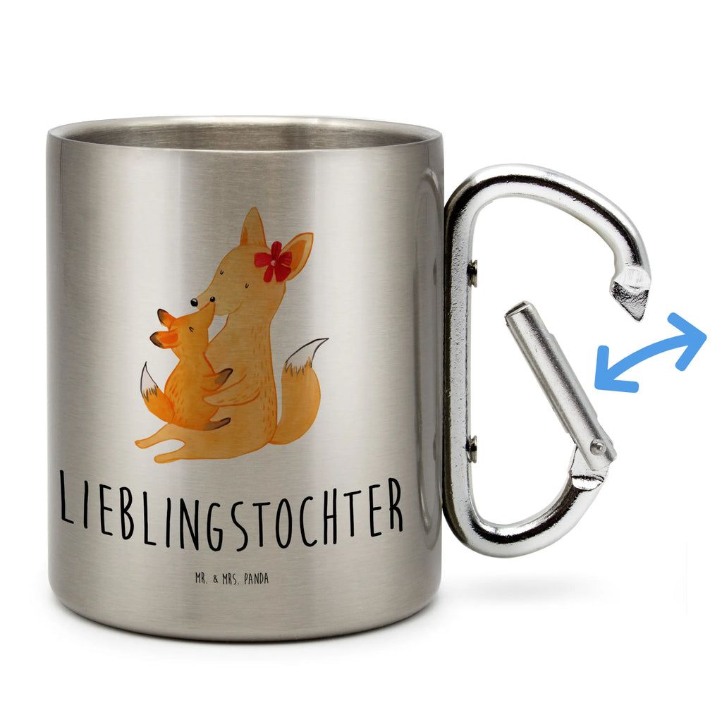 Edelstahlbecher Fuchs Mama & Kind Edelstahltasse, Karabiner, Edelstahlbecher, Outdoor, Camping, Tasse, Becher, Familie, Vatertag, Muttertag, Bruder, Schwester, Mama, Papa, Oma, Opa, Mutter, Tochter, Lieblingstochter, Beste Tochter, Geschenk