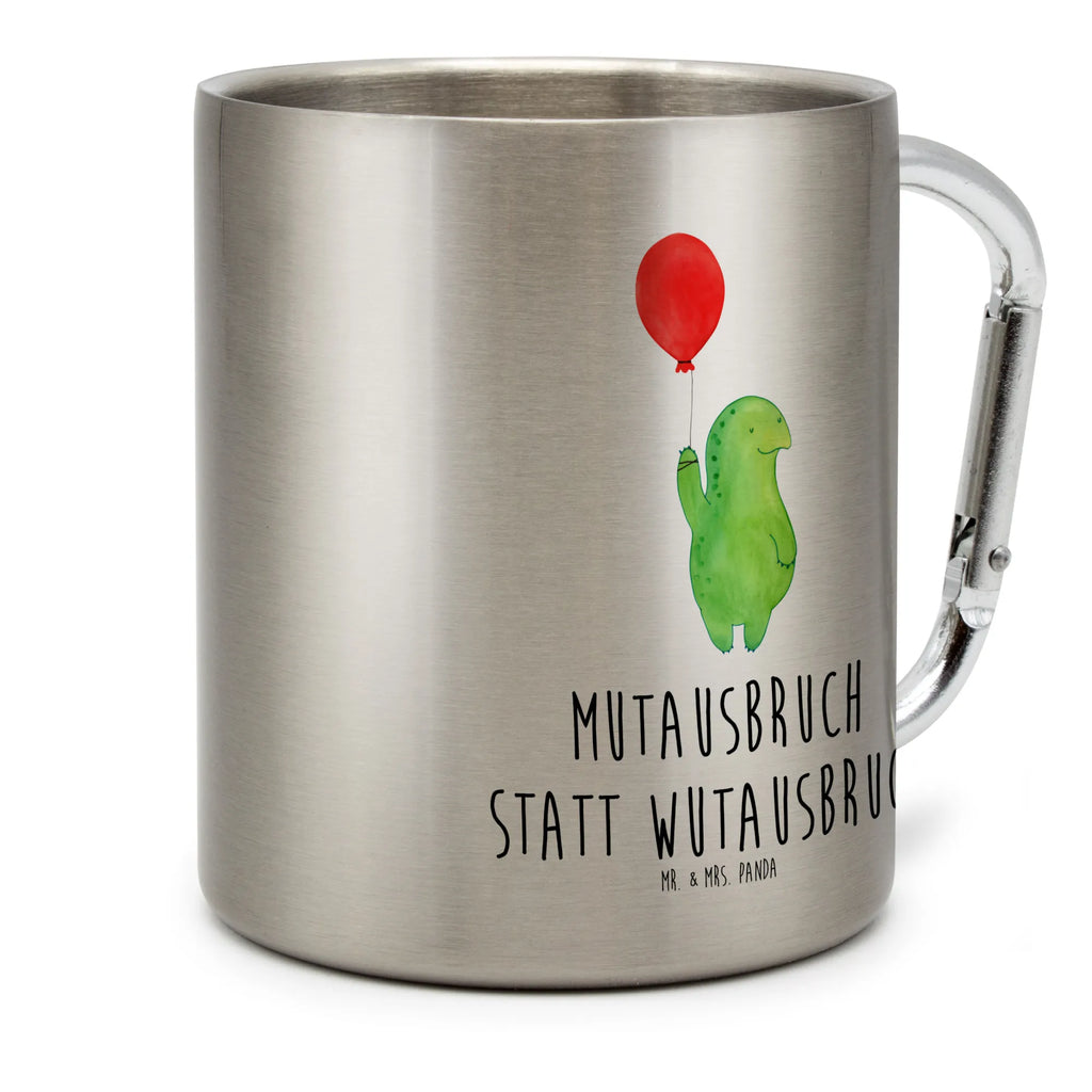 Edelstahlbecher Schildkröte Luftballon Edelstahltasse, Karabiner, Edelstahlbecher, Outdoor, Camping, Tasse, Becher, Schildkröte, Schildkröten, Mutausbruch, Motivation, Motivationsspruch