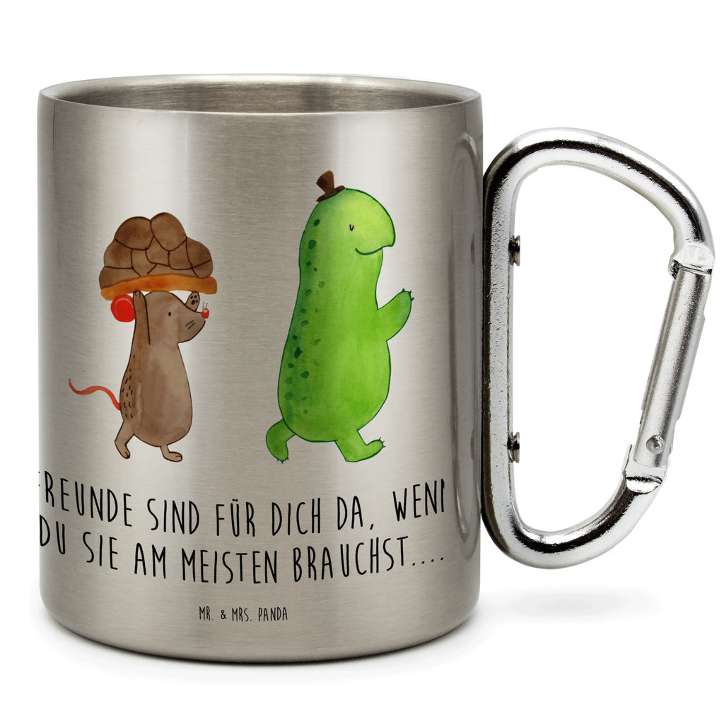 Edelstahlbecher Schildkröte & Maus Edelstahltasse, Karabiner, Edelstahlbecher, Outdoor, Camping, Tasse, Becher, Schildkröte, Maus, Freunde, Freundinnen, beste Freunde, beste Freundinnen