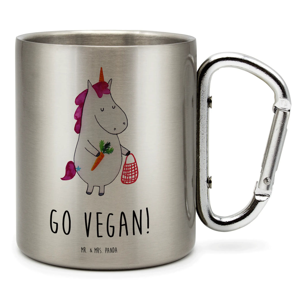 Edelstahlbecher Einhorn Vegan Edelstahltasse, Karabiner, Edelstahlbecher, Outdoor, Camping, Tasse, Becher, Einhorn, Einhörner, Einhorn Deko, Pegasus, Unicorn, vegan, Gesund leben, Vegetariar, Rohkost, Gesund essen, Veganismus, Veganer