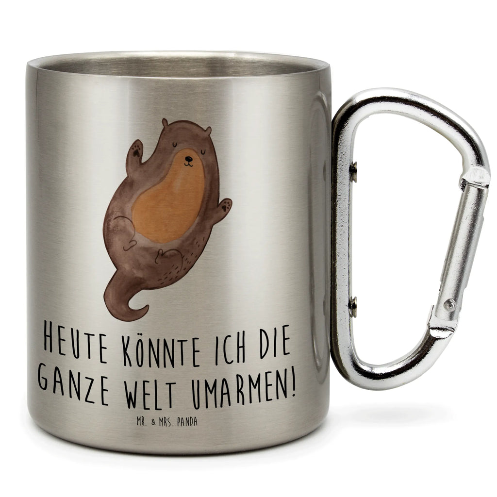 Edelstahlbecher Otter Umarmen Edelstahltasse, Karabiner, Edelstahlbecher, Outdoor, Camping, Tasse, Becher, Otter, Fischotter, Seeotter, Otter Seeotter See Otter