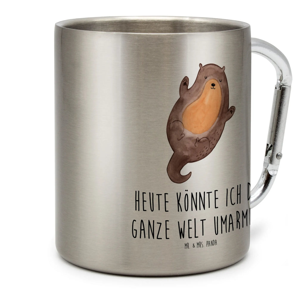 Edelstahlbecher Otter Umarmen Edelstahltasse, Karabiner, Edelstahlbecher, Outdoor, Camping, Tasse, Becher, Otter, Fischotter, Seeotter, Otter Seeotter See Otter