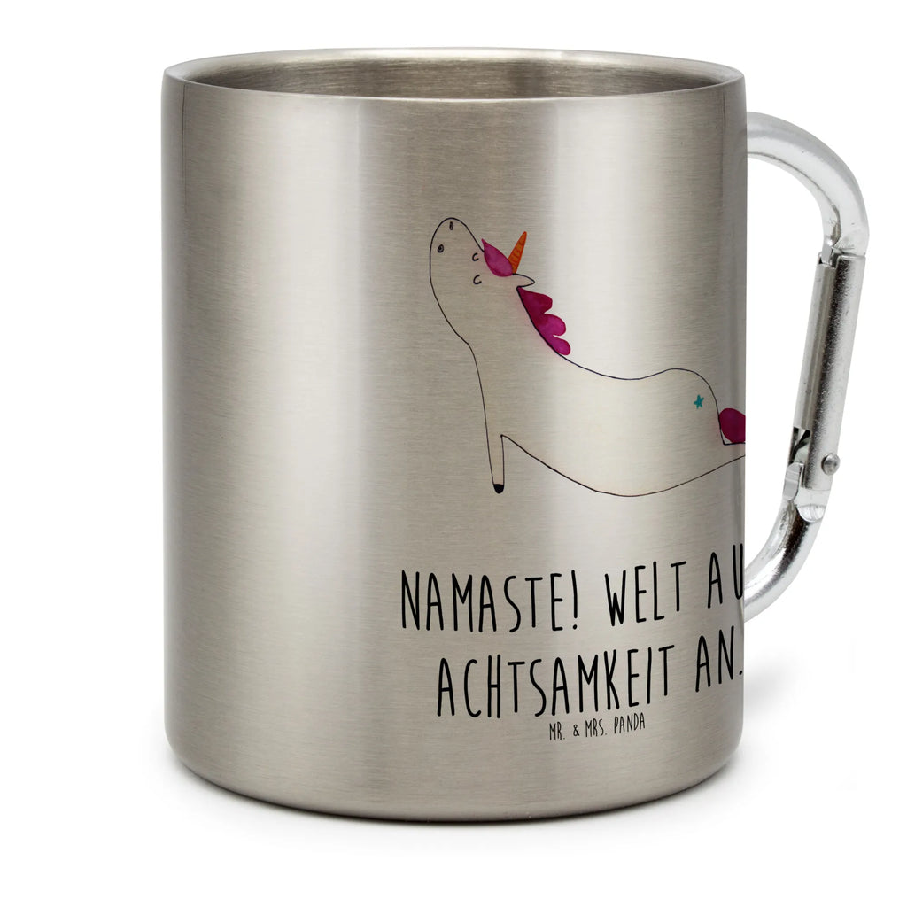 Edelstahlbecher Einhorn Yoga Edelstahltasse, Karabiner, Edelstahlbecher, Outdoor, Camping, Tasse, Becher, Einhorn, Einhörner, Einhorn Deko, Unicorn, Yoga, Namaste, Achtsamkeit, Entspannung, Joga, Yogamatte, Sport, lustig, witzig, süß