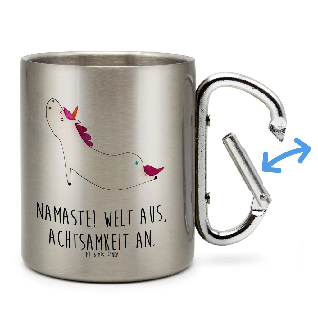 Edelstahlbecher Einhorn Yoga Edelstahltasse, Karabiner, Edelstahlbecher, Outdoor, Camping, Tasse, Becher, Einhorn, Einhörner, Einhorn Deko, Unicorn, Yoga, Namaste, Achtsamkeit, Entspannung, Joga, Yogamatte, Sport, lustig, witzig, süß