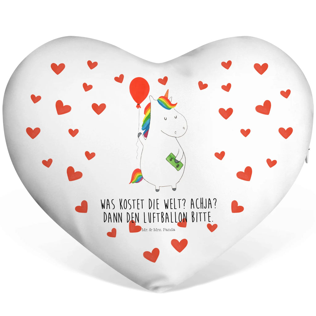 Heart cushion unicorn balloon Kissen, Herzkissen, Herzform, Herz, Dekokissen, Einhorn, Einhörner, Einhorn Deko, Unicorn, Luftballon, Geld, Lebenslust, Freude, Geschenk, Freundin