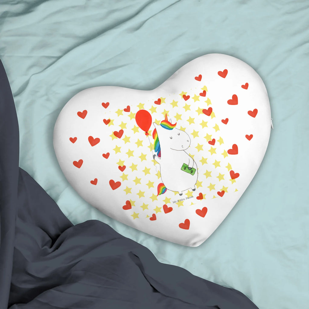 Heart cushion unicorn balloon Kissen, Herzkissen, Herzform, Herz, Dekokissen, Einhorn, Einhörner, Einhorn Deko, Unicorn, Luftballon, Geld, Lebenslust, Freude, Geschenk, Freundin