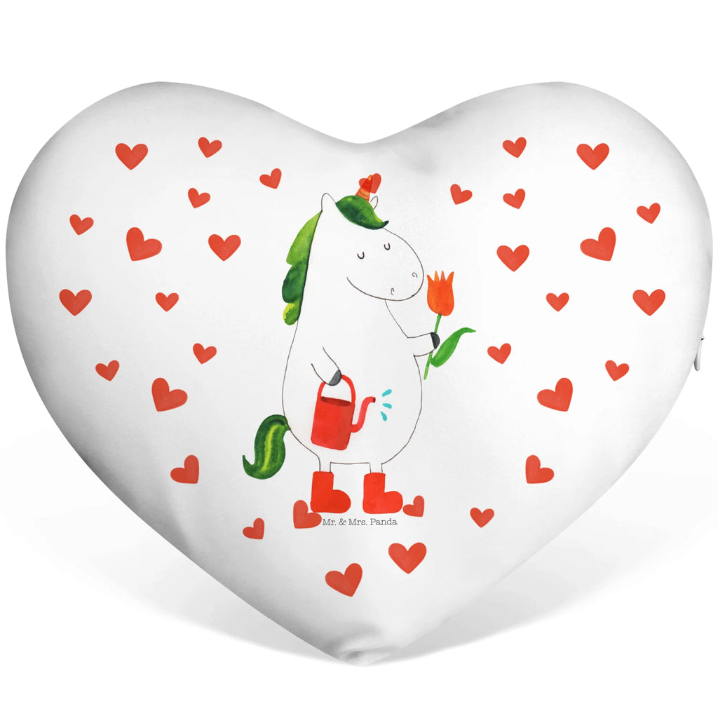 Heart cushion unicorn gardener Kissen, Herzkissen, Herzform, Herz, Dekokissen, Einhorn, Einhörner, Einhorn Deko, Unicorn, Luftballon, Gießkanne, Giesskanne, Lebenslust, Freude, Blume, Freundin, Garten, Stiefel