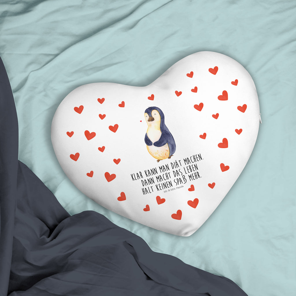 Herzkissen Pinguin Diät Kissen, Herzkissen, Herzform, Herz, Dekokissen, Pinguin, Pinguine, Diät, Abnehmen, Abspecken, Gewicht, Motivation, Selbstliebe, Körperliebe, Selbstrespekt