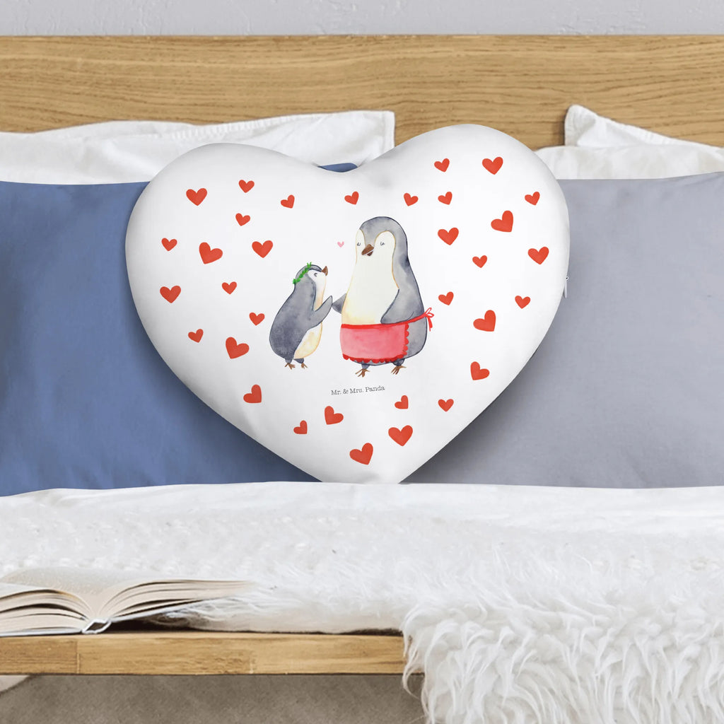 Herzkissen Pinguin mit Kind Kissen, Herzkissen, Herzform, Herz, Dekokissen, Familie, Vatertag, Muttertag, Bruder, Schwester, Mama, Papa, Oma, Opa, Geschenk, Mami, Mutti, Mutter, Geburststag