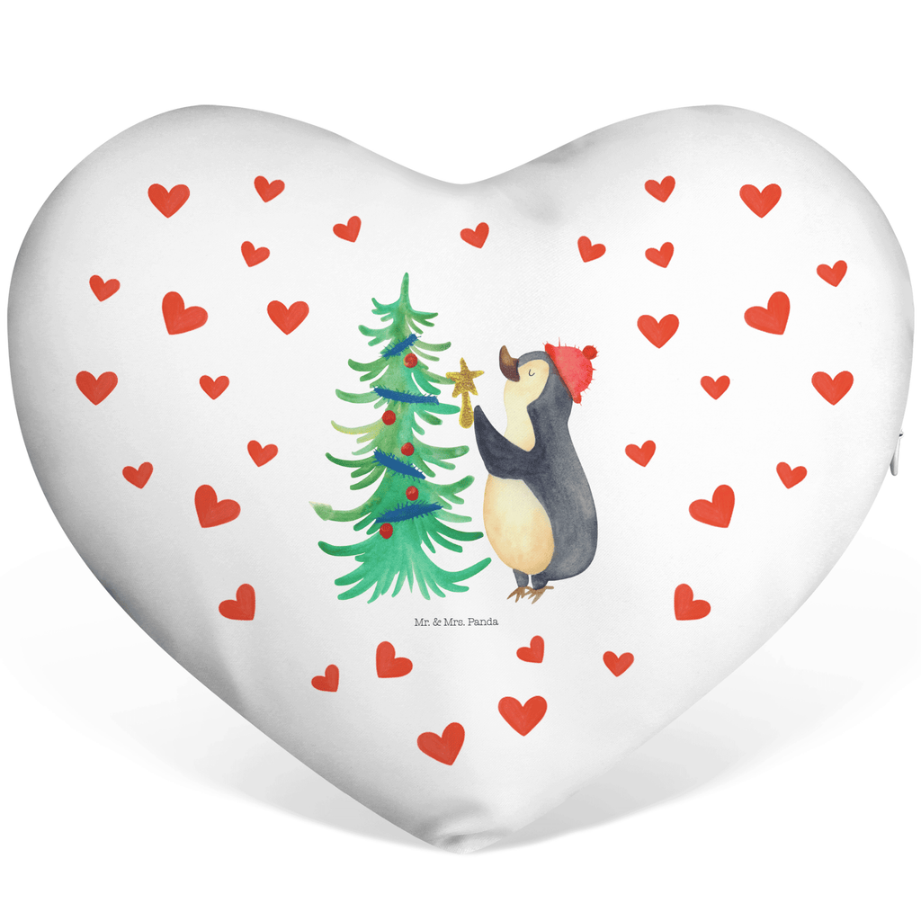 Herzkissen Pinguin Weihnachtsbaum Kissen, Herzkissen, Herzform, Herz, Dekokissen, Winter, Weihnachten, Weihnachtsdeko, Nikolaus, Advent, Heiligabend, Wintermotiv, Pinguin