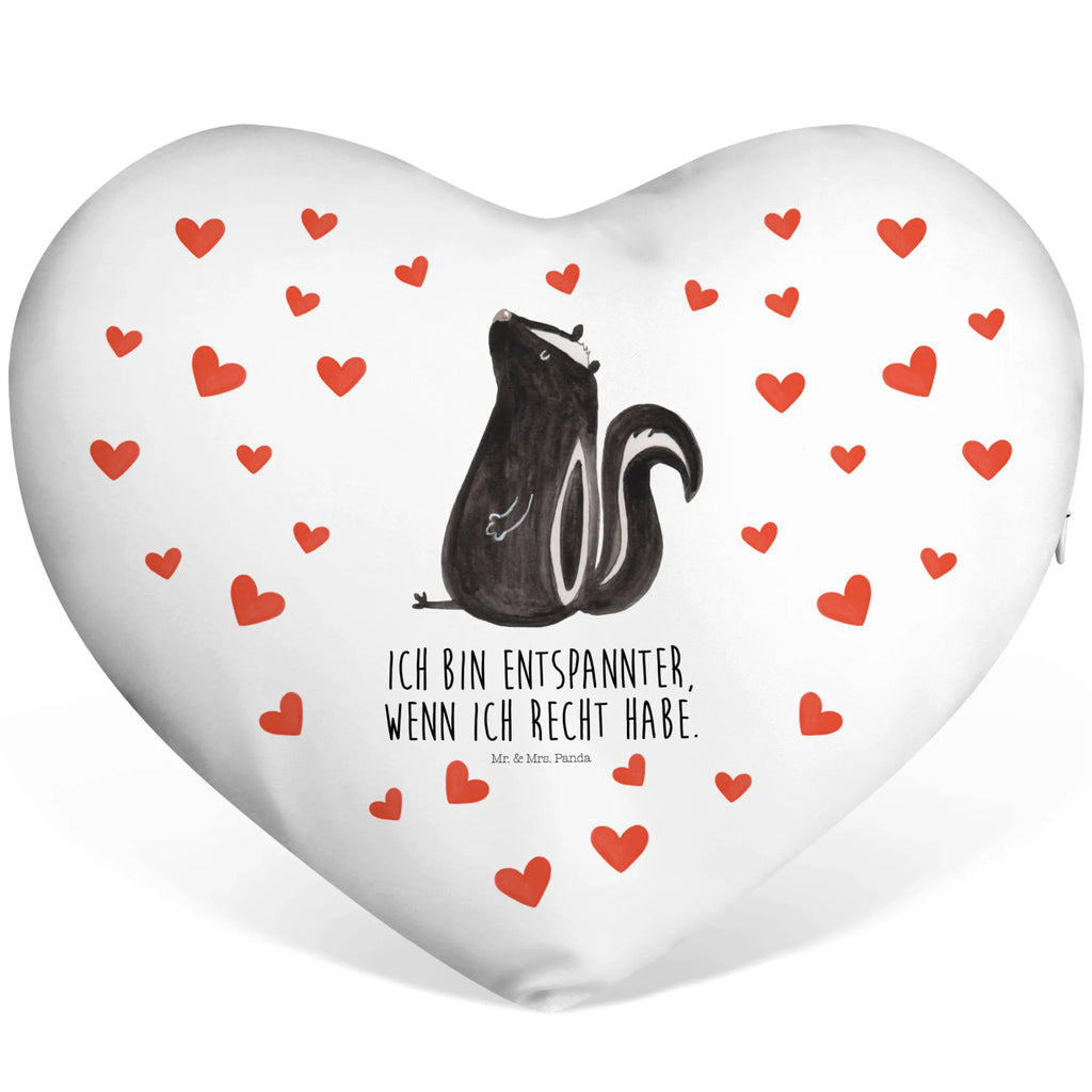 Heart cushion skunk Sit Kissen, Herzkissen, Herzform, Herz, Dekokissen, Stinktier, Skunk, Wildtier, Raubtier, Stinker, Stinki, Spruch, Büro, Recht, Besserwisser