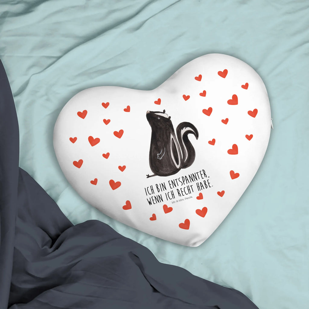 Heart cushion skunk Sit Kissen, Herzkissen, Herzform, Herz, Dekokissen, Stinktier, Skunk, Wildtier, Raubtier, Stinker, Stinki, Spruch, Büro, Recht, Besserwisser