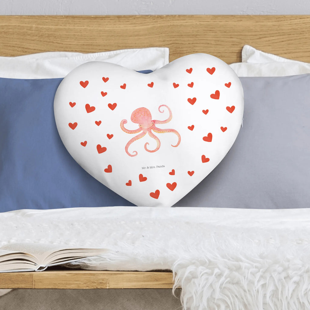 Heart cushion Squid Kissen, Herzkissen, Herzform, Herz, Dekokissen, Tiermotive, Gute Laune, lustige Sprüche, Tiere, Meer, Meerestier, Krake, Tintenfisch, Arme, Wasser, Ozean