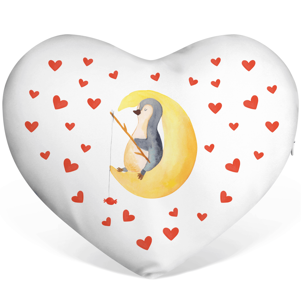 Herzkissen Pinguin Mond Kissen, Herzkissen, Herzform, Herz, Dekokissen, Pinguin, Pinguine, Spruch, schlafen, Nachtruhe, Einschlafen, Schlafzimmer, Schlafstörungen, Gästezimmer