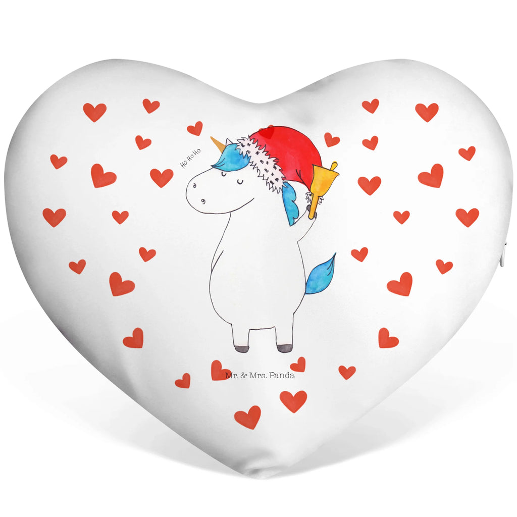 Herzkissen Einhorn Weihnachtsmann Kissen, Herzkissen, Herzform, Herz, Dekokissen, Einhorn, Einhörner, Einhorn Deko, Unicorn, Gin, Schokolade, Schoki, Weihnachten, Weihnachtsmann, Nikolaus, Wunschzettel, Wunschliste, Feenstaub