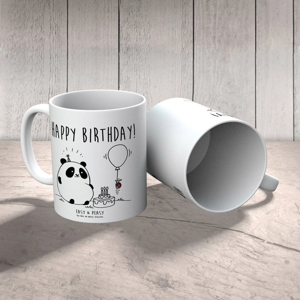 Tasse Easy & Peasy Happy Birthday Tasse, Kaffeetasse, Teetasse, Becher, Kaffeebecher, Teebecher, Keramiktasse, Porzellantasse, Büro Tasse, Geschenk Tasse, Tasse Sprüche, Tasse Motive, Kaffeetassen, Tasse bedrucken, Designer Tasse, Cappuccino Tassen, Schöne Teetassen