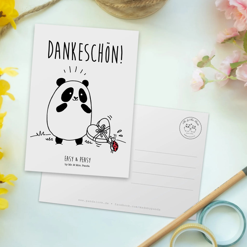 Postkarte Panda Dankeschön Postkarte, Karte, Geschenkkarte, Grußkarte, Einladung, Ansichtskarte, Geburtstagskarte, Einladungskarte, Dankeskarte, Ansichtskarten, Einladung Geburtstag, Einladungskarten Geburtstag