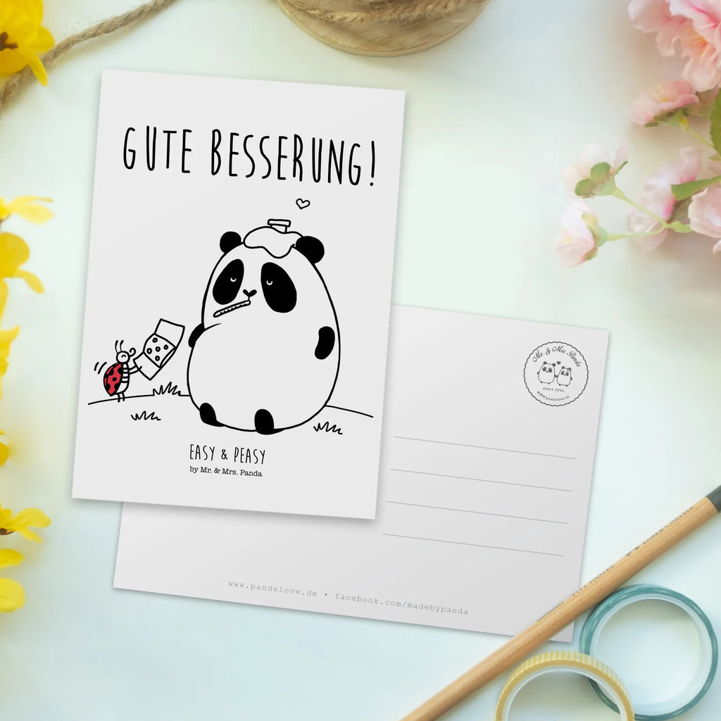 Postkarte Easy & Peasy Gute Besserung Postkarte, Karte, Geschenkkarte, Grußkarte, Einladung, Ansichtskarte, Geburtstagskarte, Einladungskarte, Dankeskarte, Ansichtskarten, Einladung Geburtstag, Einladungskarten Geburtstag