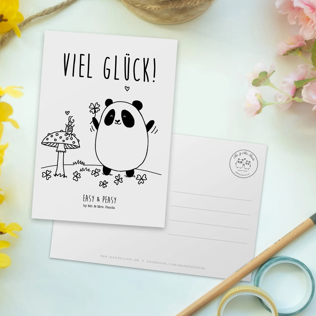 Postkarte Easy & Peasy Viel Glück Postkarte, Karte, Geschenkkarte, Grußkarte, Einladung, Ansichtskarte, Geburtstagskarte, Einladungskarte, Dankeskarte, Ansichtskarten, Einladung Geburtstag, Einladungskarten Geburtstag