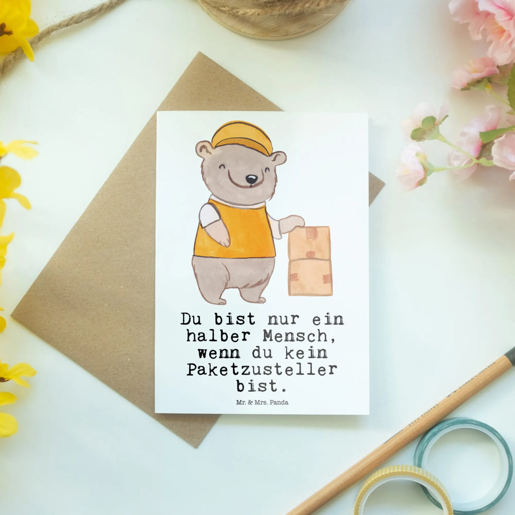 Grußkarte Paketzusteller Herz Grußkarte, Klappkarte, Einladungskarte, Glückwunschkarte, Hochzeitskarte, Geburtstagskarte, Karte, Ansichtskarten, Beruf, Ausbildung, Jubiläum, Abschied, Rente, Kollege, Kollegin, Geschenk, Schenken, Arbeitskollege, Mitarbeiter, Firma, Danke, Dankeschön, Paketzusteller, Paketbote, Zustellservice Pakete