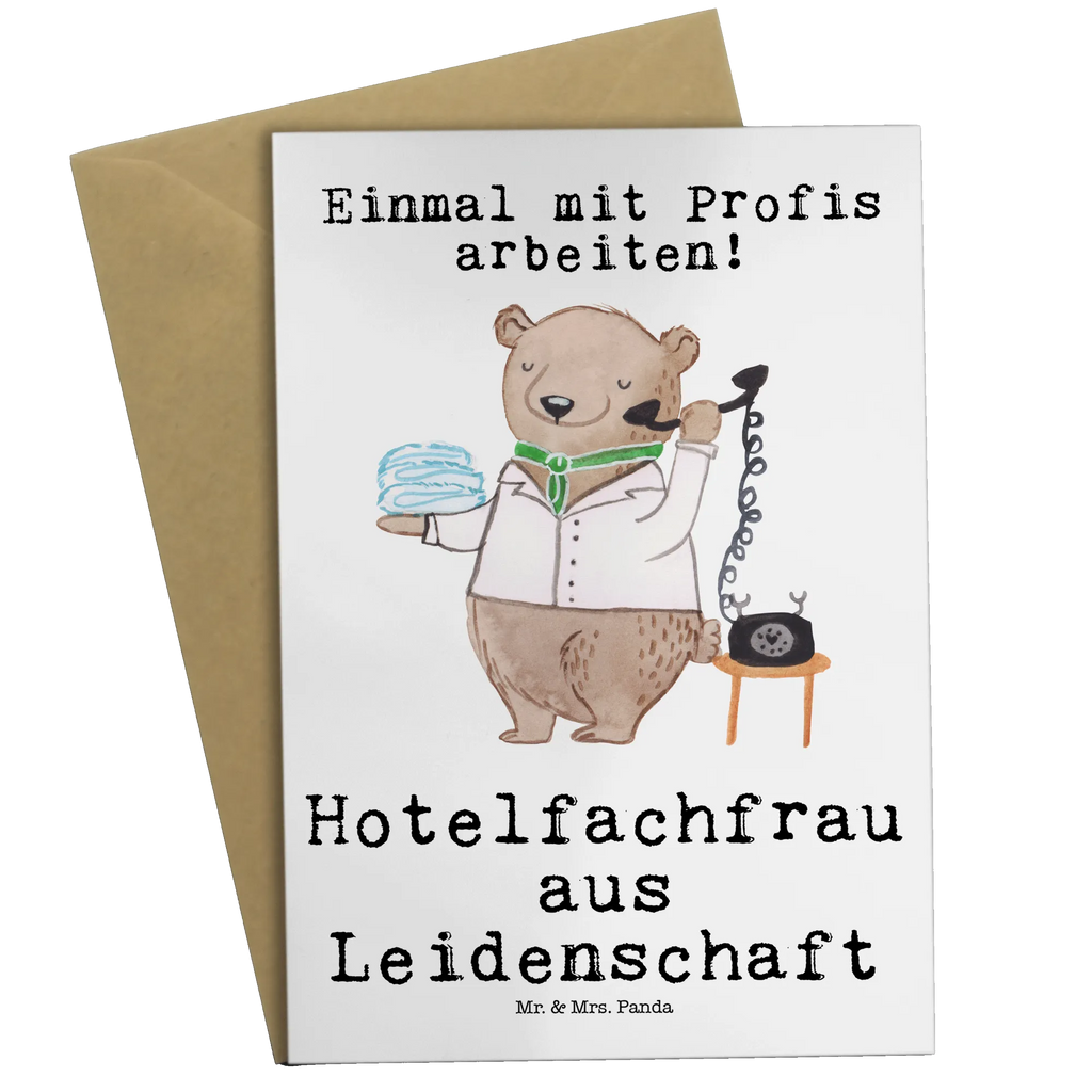 Grußkarte Hotelfachfrau aus Leidenschaft Grußkarte, Klappkarte, Einladungskarte, Glückwunschkarte, Hochzeitskarte, Geburtstagskarte, Karte, Ansichtskarten, Beruf, Ausbildung, Jubiläum, Abschied, Rente, Kollege, Kollegin, Geschenk, Schenken, Arbeitskollege, Mitarbeiter, Firma, Danke, Dankeschön, Hotelfachfrau, Hotelkauffrau, Hotelfachangestellte, Hotelier, Hoteleröffnung