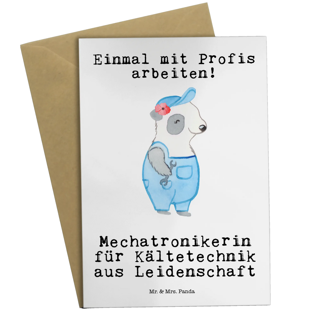 Grußkarte Mechatronikerin für Kältetechnik aus Leidenschaft Grußkarte, Klappkarte, Einladungskarte, Glückwunschkarte, Hochzeitskarte, Geburtstagskarte, Karte, Ansichtskarten, Beruf, Ausbildung, Jubiläum, Abschied, Rente, Kollege, Kollegin, Geschenk, Schenken, Arbeitskollege, Mitarbeiter, Firma, Danke, Dankeschön, Mechatronikerin für Kältetechnik, Gesellenprüfung