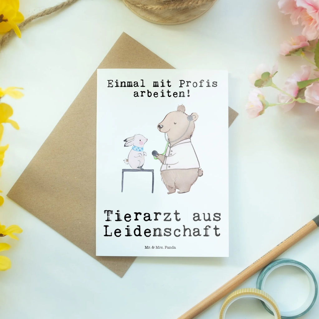 Grußkarte Tierarzt aus Leidenschaft Grußkarte, Klappkarte, Einladungskarte, Glückwunschkarte, Hochzeitskarte, Geburtstagskarte, Karte, Ansichtskarten, Beruf, Ausbildung, Jubiläum, Abschied, Rente, Kollege, Kollegin, Geschenk, Schenken, Arbeitskollege, Mitarbeiter, Firma, Danke, Dankeschön