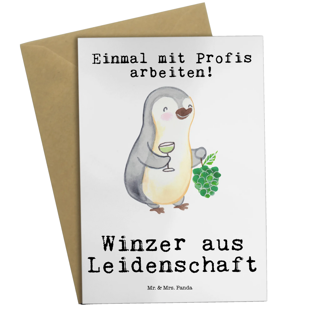 Grußkarte Winzer aus Leidenschaft Grußkarte, Klappkarte, Einladungskarte, Glückwunschkarte, Hochzeitskarte, Geburtstagskarte, Karte, Ansichtskarten, Beruf, Ausbildung, Jubiläum, Abschied, Rente, Kollege, Kollegin, Geschenk, Schenken, Arbeitskollege, Mitarbeiter, Firma, Danke, Dankeschön