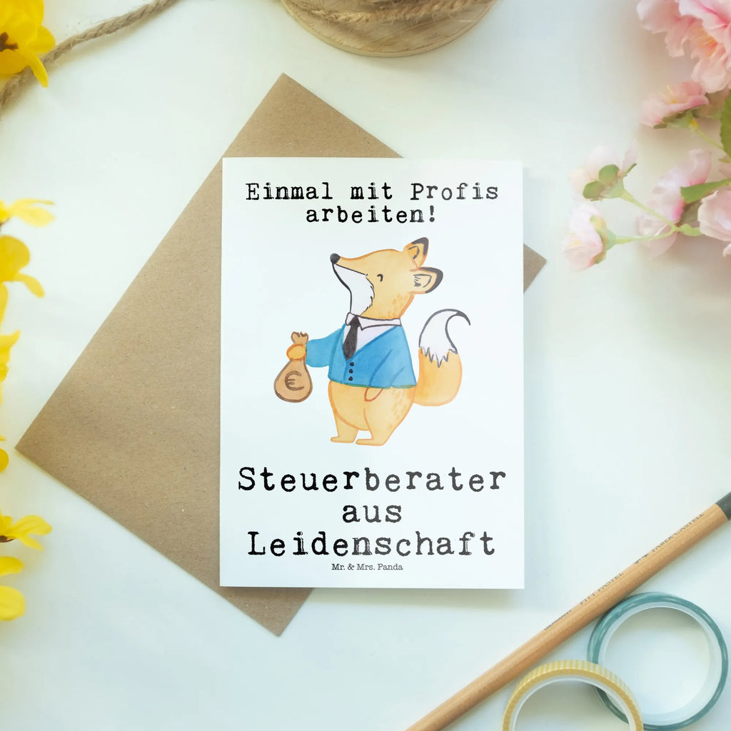 Grußkarte Steuerberater aus Leidenschaft Grußkarte, Klappkarte, Einladungskarte, Glückwunschkarte, Hochzeitskarte, Geburtstagskarte, Karte, Ansichtskarten, Beruf, Ausbildung, Jubiläum, Abschied, Rente, Kollege, Kollegin, Geschenk, Schenken, Arbeitskollege, Mitarbeiter, Firma, Danke, Dankeschön