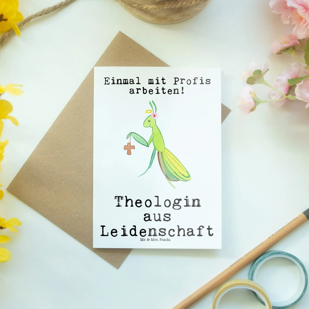 Grußkarte Theologin aus Leidenschaft Grußkarte, Klappkarte, Einladungskarte, Glückwunschkarte, Hochzeitskarte, Geburtstagskarte, Karte, Ansichtskarten, Beruf, Ausbildung, Jubiläum, Abschied, Rente, Kollege, Kollegin, Geschenk, Schenken, Arbeitskollege, Mitarbeiter, Firma, Danke, Dankeschön