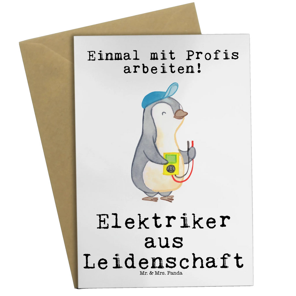 Grußkarte Elektriker aus Leidenschaft Grußkarte, Klappkarte, Einladungskarte, Glückwunschkarte, Hochzeitskarte, Geburtstagskarte, Karte, Ansichtskarten, Beruf, Ausbildung, Jubiläum, Abschied, Rente, Kollege, Kollegin, Geschenk, Schenken, Arbeitskollege, Mitarbeiter, Firma, Danke, Dankeschön, Elektriker, Elektronmonteur, Elektrotechniker, Elektroinstallateur, Elektromeister, Gesellenprüfung