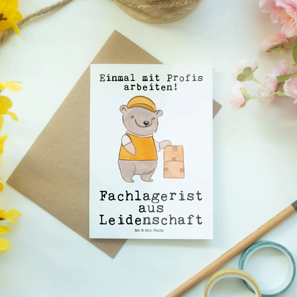 Grußkarte Fachlagerist aus Leidenschaft Grußkarte, Klappkarte, Einladungskarte, Glückwunschkarte, Hochzeitskarte, Geburtstagskarte, Karte, Ansichtskarten, Beruf, Ausbildung, Jubiläum, Abschied, Rente, Kollege, Kollegin, Geschenk, Schenken, Arbeitskollege, Mitarbeiter, Firma, Danke, Dankeschön, Lagerarbeiter, Fachlagerist, Lagerist, Lagerverwalter