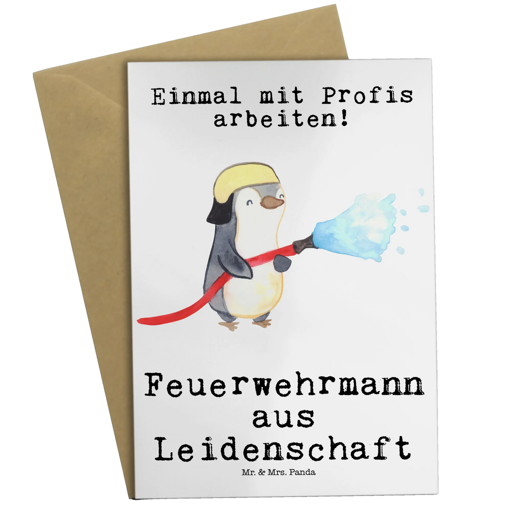 Grußkarte Feuerwehrmann aus Leidenschaft Grußkarte, Klappkarte, Einladungskarte, Glückwunschkarte, Hochzeitskarte, Geburtstagskarte, Karte, Ansichtskarten, Beruf, Ausbildung, Jubiläum, Abschied, Rente, Kollege, Kollegin, Geschenk, Schenken, Arbeitskollege, Mitarbeiter, Firma, Danke, Dankeschön, Feuerwehrmann, Feuerwehrhauptmann, Brandschutz, Feuerwehr, freiwillige Feuerwehr