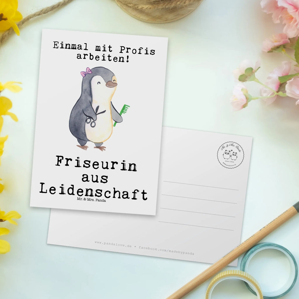 Postkarte Friseurin aus Leidenschaft Postkarte, Karte, Geschenkkarte, Grußkarte, Einladung, Ansichtskarte, Geburtstagskarte, Einladungskarte, Dankeskarte, Ansichtskarten, Einladung Geburtstag, Einladungskarten Geburtstag, Beruf, Ausbildung, Jubiläum, Abschied, Rente, Kollege, Kollegin, Geschenk, Schenken, Arbeitskollege, Mitarbeiter, Firma, Danke, Dankeschön, Frisörin, Haarstylistin, Frisörbesuch, Friseursalon, Eröffnung Friseur