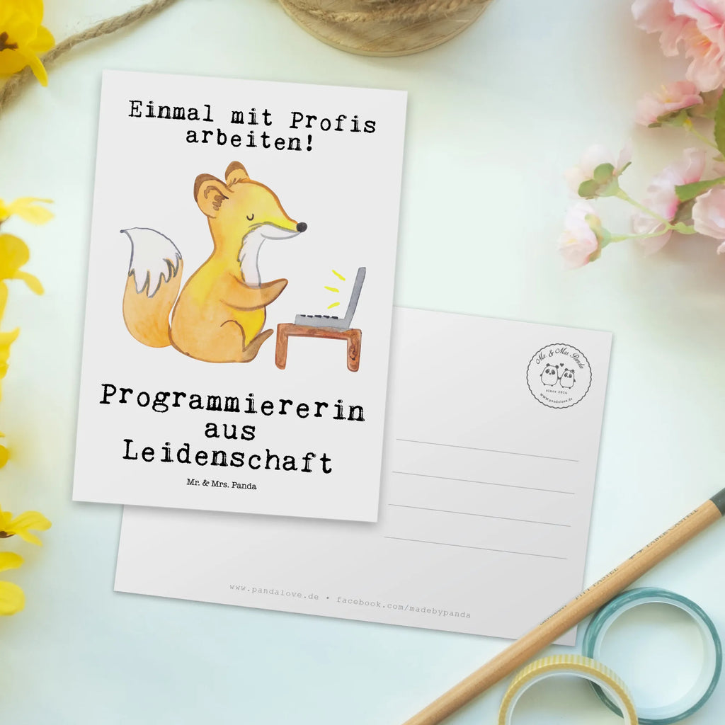 Postkarte Programmiererin aus Leidenschaft Postkarte, Karte, Geschenkkarte, Grußkarte, Einladung, Ansichtskarte, Geburtstagskarte, Einladungskarte, Dankeskarte, Ansichtskarten, Einladung Geburtstag, Einladungskarten Geburtstag, Beruf, Ausbildung, Jubiläum, Abschied, Rente, Kollege, Kollegin, Geschenk, Schenken, Arbeitskollege, Mitarbeiter, Firma, Danke, Dankeschön, Programmiererin, Softwareingenieurin, Softwarentwicklerin, Computerfreak, Datenverarbeiterin, Computerfachfrau, IT-Spezialistin, Nerd