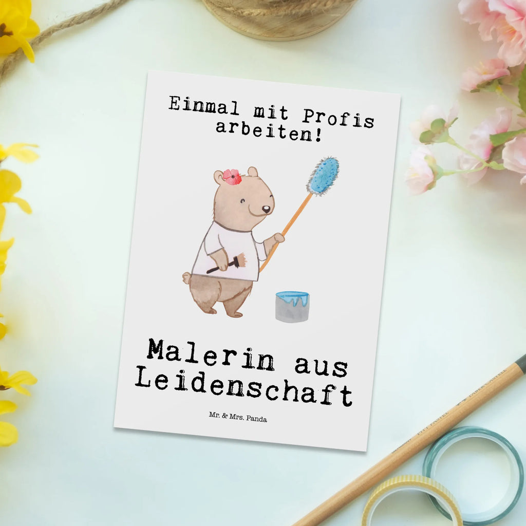 Postkarte Malerin Leidenschaft Postkarte, Karte, Geschenkkarte, Grußkarte, Einladung, Ansichtskarte, Geburtstagskarte, Einladungskarte, Dankeskarte, Ansichtskarten, Einladung Geburtstag, Einladungskarten Geburtstag, Beruf, Ausbildung, Jubiläum, Abschied, Rente, Kollege, Kollegin, Geschenk, Schenken, Arbeitskollege, Mitarbeiter, Firma, Danke, Dankeschön, Maler, Malermeisterin, Gesellenprüfung, Meisterprüfung, Malerbetrieb