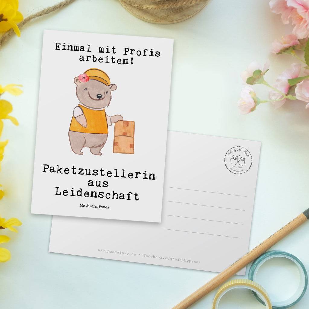 Postkarte Paketzustellerin Leidenschaft Postkarte, Karte, Geschenkkarte, Grußkarte, Einladung, Ansichtskarte, Geburtstagskarte, Einladungskarte, Dankeskarte, Ansichtskarten, Einladung Geburtstag, Einladungskarten Geburtstag, Beruf, Ausbildung, Jubiläum, Abschied, Rente, Kollege, Kollegin, Geschenk, Schenken, Arbeitskollege, Mitarbeiter, Firma, Danke, Dankeschön, Paketzustellerin, Paketbotin, Zustellservice Pakete