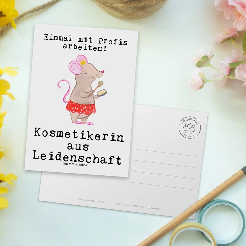 Postkarte Kosmetikerin aus Leidenschaft Postkarte, Karte, Geschenkkarte, Grußkarte, Einladung, Ansichtskarte, Geburtstagskarte, Einladungskarte, Dankeskarte, Ansichtskarten, Einladung Geburtstag, Einladungskarten Geburtstag, Beruf, Ausbildung, Jubiläum, Abschied, Rente, Kollege, Kollegin, Geschenk, Schenken, Arbeitskollege, Mitarbeiter, Firma, Danke, Dankeschön, Kosmetikerin, Make Up Artist, Maskenbildnerin, Visagistin, Beauty Salon, Kosmetikstudio, Eröffnung