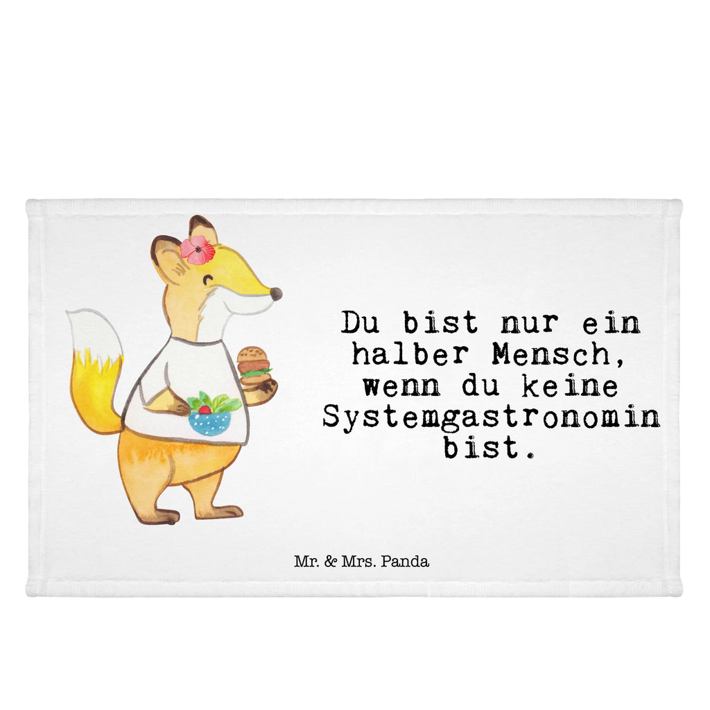 Handtuch Systemgastronomin mit Herz Gästetuch, Reisehandtuch, Sport Handtuch, Frottier, Kinder Handtuch, Beruf, Ausbildung, Jubiläum, Abschied, Rente, Kollege, Kollegin, Geschenk, Schenken, Arbeitskollege, Mitarbeiter, Firma, Danke, Dankeschön