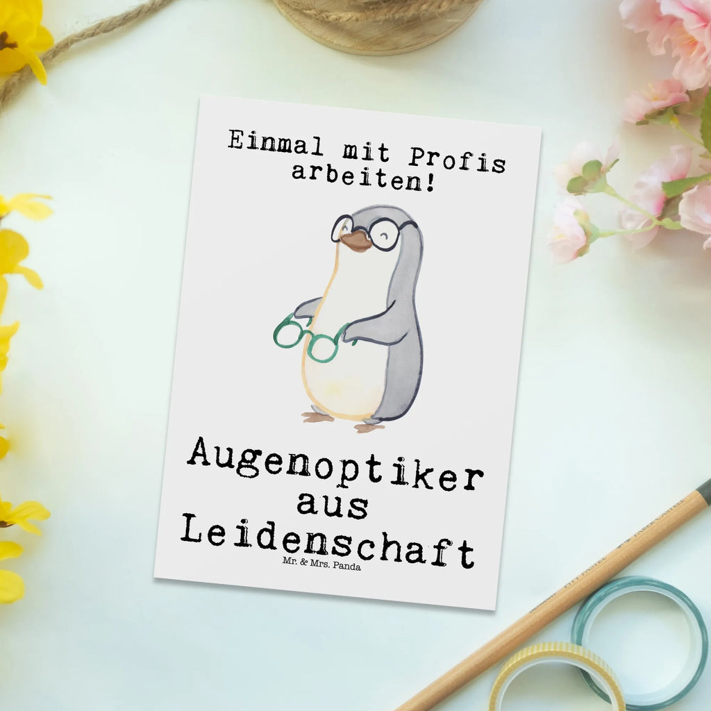 Postkarte Augenoptiker aus Leidenschaft Postkarte, Karte, Geschenkkarte, Grußkarte, Einladung, Ansichtskarte, Geburtstagskarte, Einladungskarte, Dankeskarte, Ansichtskarten, Einladung Geburtstag, Einladungskarten Geburtstag, Beruf, Ausbildung, Jubiläum, Abschied, Rente, Kollege, Kollegin, Geschenk, Schenken, Arbeitskollege, Mitarbeiter, Firma, Danke, Dankeschön, Augenoptiker, Optiker, Augenarzt, Optometrist, Brillenverkäufer, Brillengeschäft, Eröffnung