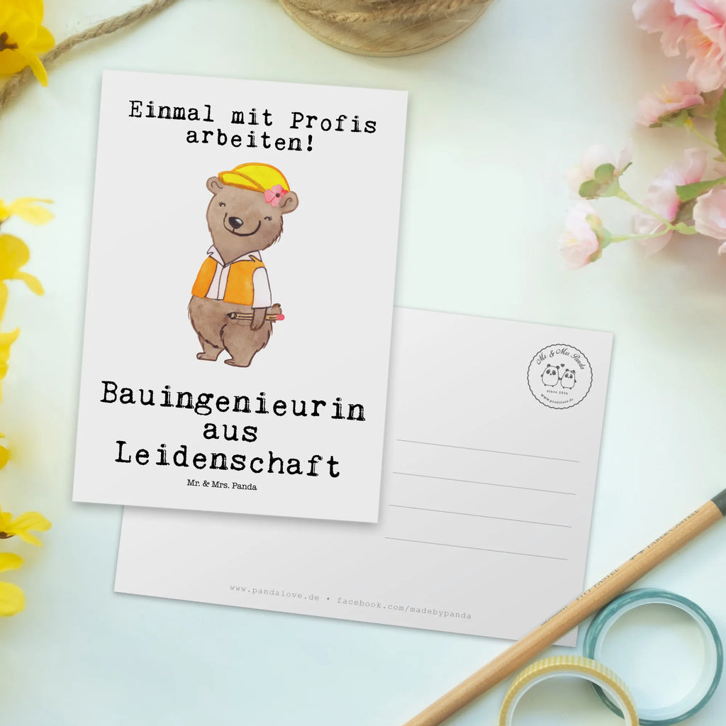 Postkarte Bauingenieurin aus Leidenschaft Postkarte, Karte, Geschenkkarte, Grußkarte, Einladung, Ansichtskarte, Geburtstagskarte, Einladungskarte, Dankeskarte, Ansichtskarten, Einladung Geburtstag, Einladungskarten Geburtstag, Beruf, Ausbildung, Jubiläum, Abschied, Rente, Kollege, Kollegin, Geschenk, Schenken, Arbeitskollege, Mitarbeiter, Firma, Danke, Dankeschön, Bauingenieurin, Statikerin, Ingeniuerin, Baustelle, Studium