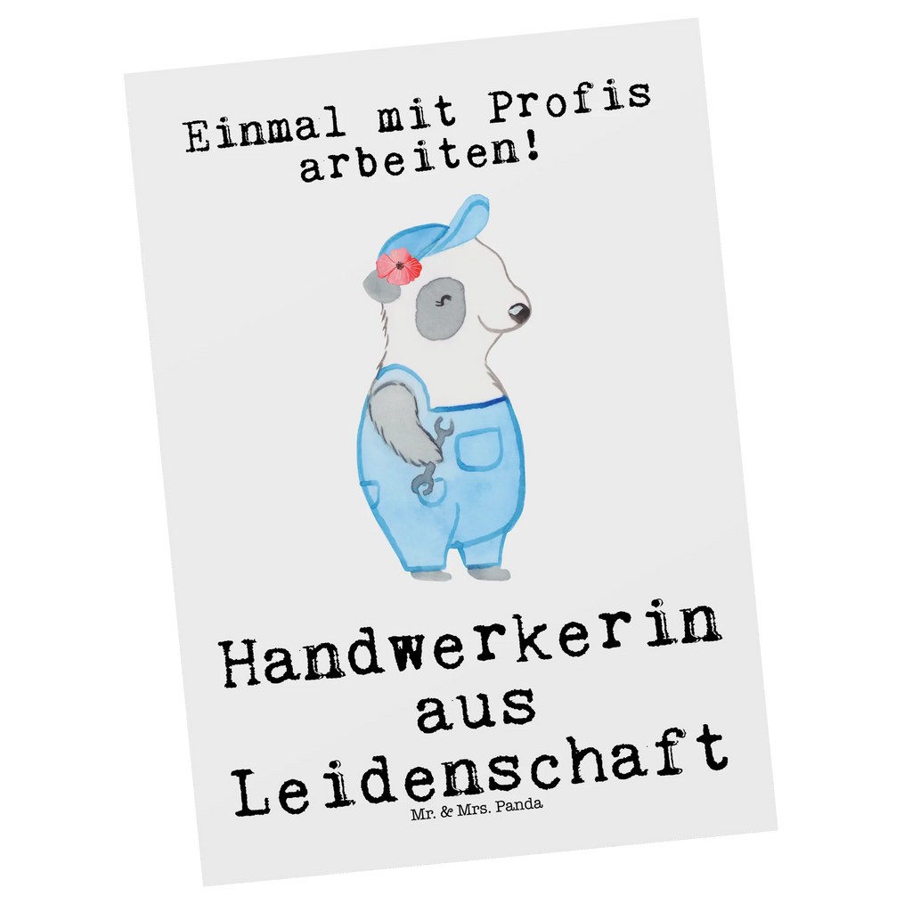 Postkarte Handwerkerin aus Leidenschaft Postkarte, Karte, Geschenkkarte, Grußkarte, Einladung, Ansichtskarte, Geburtstagskarte, Einladungskarte, Dankeskarte, Ansichtskarten, Einladung Geburtstag, Einladungskarten Geburtstag, Beruf, Ausbildung, Jubiläum, Abschied, Rente, Kollege, Kollegin, Geschenk, Schenken, Arbeitskollege, Mitarbeiter, Firma, Danke, Dankeschön, Handwerkerin, Gesellenprüfung, Handwerksbetrieb, Werkstatt